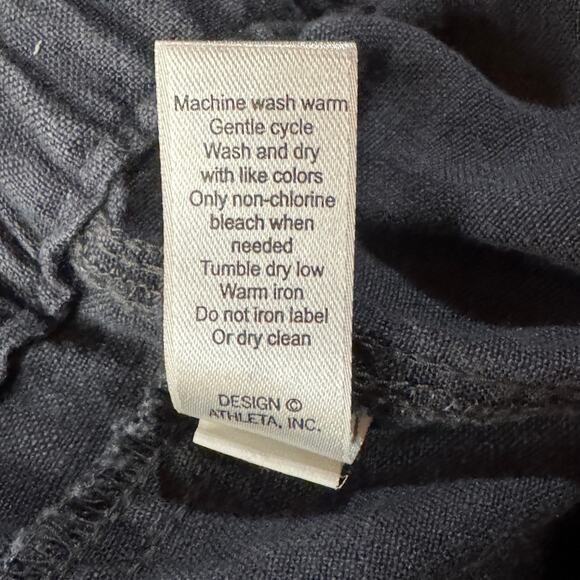 Athleta SZ 6 Lakeside Linen Pants Pull-On Pocket Wide Leg Drawstring Flint Grey - Picture 7 of 8